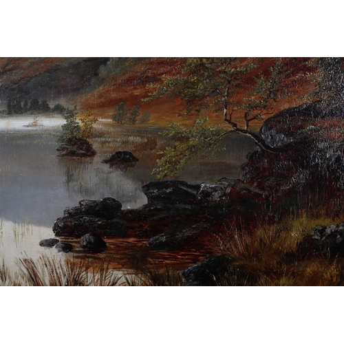 274 - WILLIAM MELLOR (1851-1931), Rydal Water, Nr Ambleside, Westmoreland, oil on canvas, signed to lower ... 