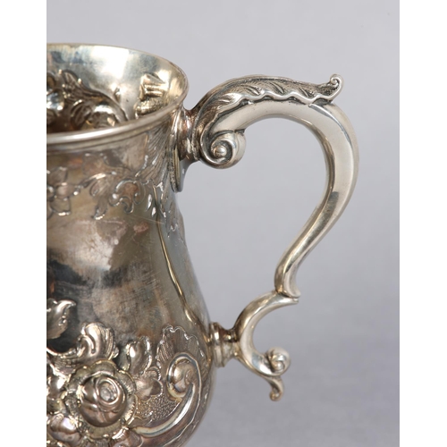 220 - A VICTORIAN SILVER TANKARD LONDON 1865 FOR ROBERT HARPER, baluster form, foliate chased with monogra... 