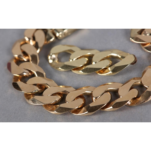 231 - A BRACELET IN CURB LINKS of yellow metal (tests as 9ct gold) together with three associated curb lin... 