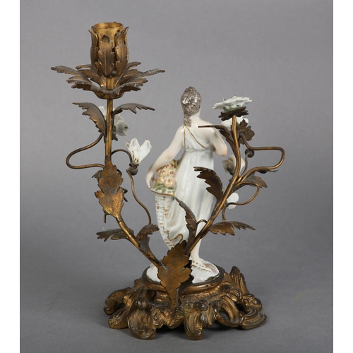 153 - A MID 19TH CENTURY PARIAN FEMALE FIGURE EMBLEMATIC OF AUTUMN raised on a circular base, unmarked, 34... 