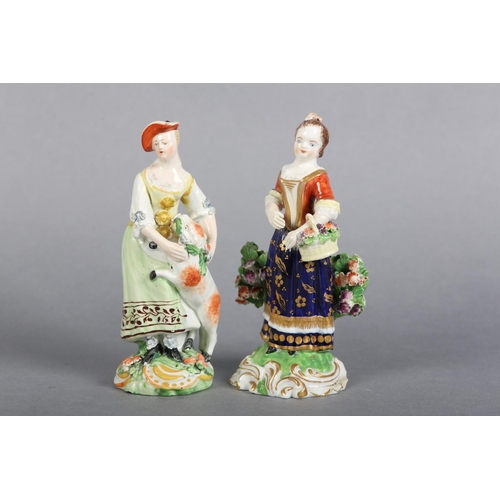 149 - A DERBY PORCELAIN FIGURE EMBLEMATIC OF SUMMER, enamelled and gilt, incised no. 125 to underside, 13c... 