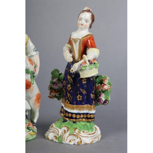 149 - A DERBY PORCELAIN FIGURE EMBLEMATIC OF SUMMER, enamelled and gilt, incised no. 125 to underside, 13c... 