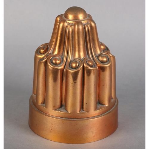 88 - A 19TH CENTURY COPPER JELLY MOULD BY SMITH AND MATTHEWS, stamped with maker's mark and no. 446, 14cm... 