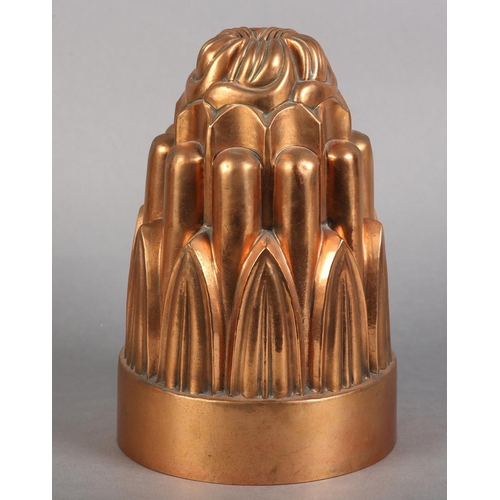 87 - A 19TH CENTURY COPPER JELLY MOULD BY SMITH AND MATTHEWS, stamped with maker's mark and no.207, 14.5c... 