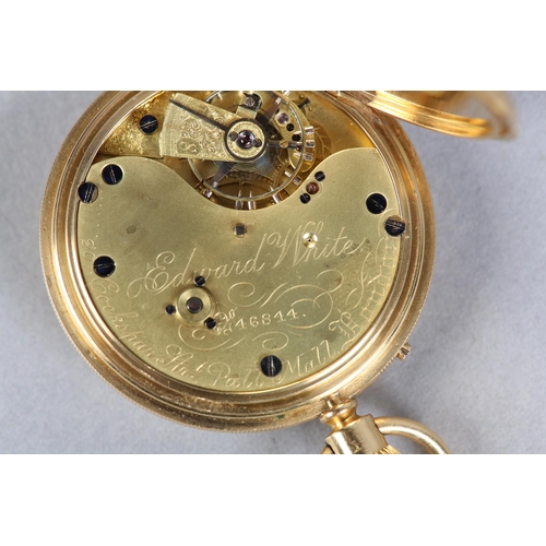 272 - A VICTORIAN POCKET WATCH BY EDWARD WHITE, 20 Cockspur St Pall Mall in 18ct gold half hunter case no.... 