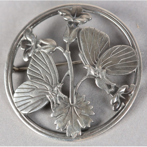 261 - A GEORG JENSEN 283 SILVER BUTTERFLY BROOCH designed by Arno Malinowski, approximate diameter 53mm, a... 