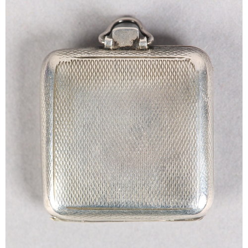 270 - AN ART DECO PURSE WATCH BY SAPHO, in silver engine turned folding case no. 2592, Birmingham 1932, Sw... 