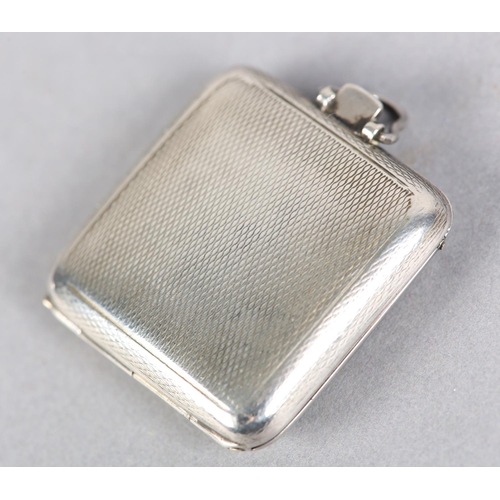 270 - AN ART DECO PURSE WATCH BY SAPHO, in silver engine turned folding case no. 2592, Birmingham 1932, Sw... 