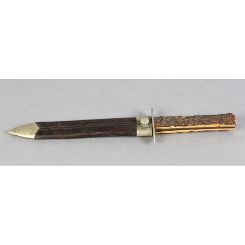 103 - A VICTORIAN DAGGER BY I SORBY SHEFFIELD tapering blade of flattened-diamond section signed to the ri... 