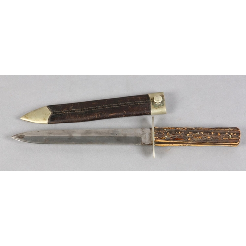 103 - A VICTORIAN DAGGER BY I SORBY SHEFFIELD tapering blade of flattened-diamond section signed to the ri... 