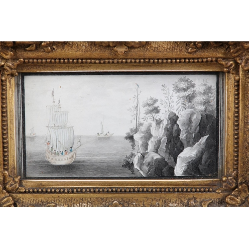 292 - AFTER JAN II VAN DE VELDE (c.1593-1641), Masted sailing ship off the coast and fishing boat setting ... 