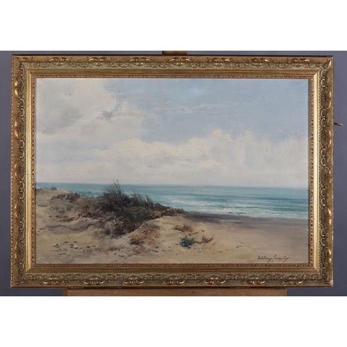 276 - WILLIAM LANGLEY (1880-1920), Coastal landscape, dunes and shoreline, oil on canvas, signed to lower ... 