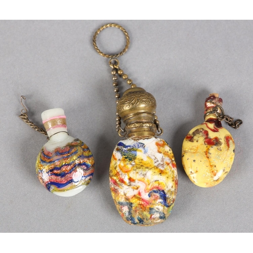 196 - A 19TH CENTURY FUSED GLASS SCENT BOTTLE BY GIACOMO FRANCHINI (ITALIAN 1827-1897) and produced by Pie... 