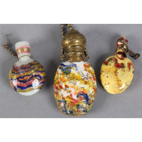 196 - A 19TH CENTURY FUSED GLASS SCENT BOTTLE BY GIACOMO FRANCHINI (ITALIAN 1827-1897) and produced by Pie... 