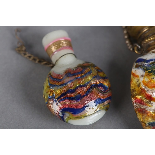 196 - A 19TH CENTURY FUSED GLASS SCENT BOTTLE BY GIACOMO FRANCHINI (ITALIAN 1827-1897) and produced by Pie... 