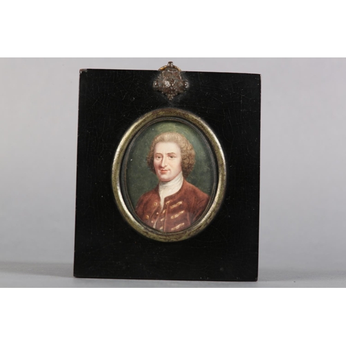 190 - A 19TH CENTURY PORTRAIT MINIATURE OF JEAN JACQUES ROUSSEAU (1712-1778), after Maurice Quentin de La ... 