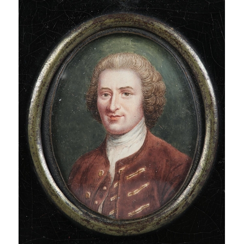 190 - A 19TH CENTURY PORTRAIT MINIATURE OF JEAN JACQUES ROUSSEAU (1712-1778), after Maurice Quentin de La ... 