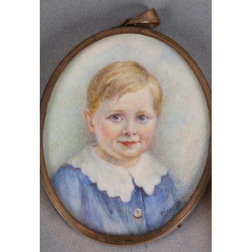 193 - A LATE 19TH/EARLY 20TH CENTURY PORTRAIT MINIATURE OF A MOTHER AND BABY, three-quarter length, initia... 