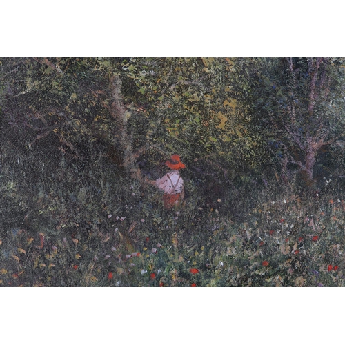 286 - ARR COLIN MAXWELL PARSONS (b.1936), Children in an orchard, oil on canvas, signed to lower right, 51... 