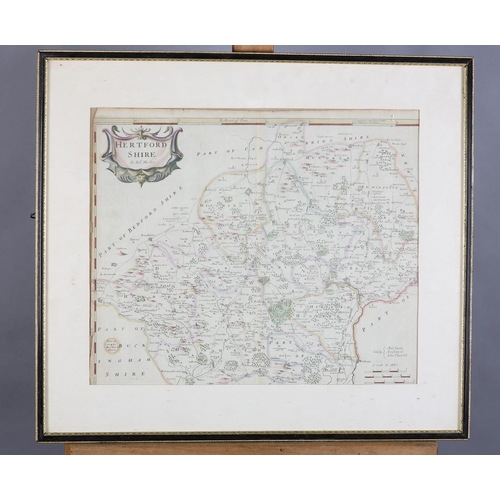 121 - ROBERT MORDEN (1650-1703), England and Hertford Shire 17th century, two engraved maps with colour, c... 