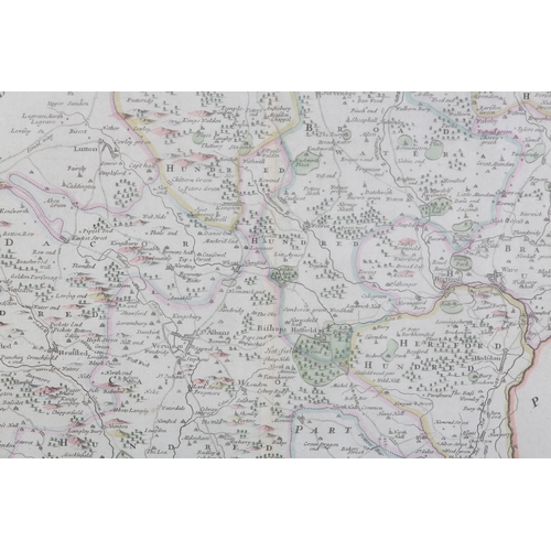 121 - ROBERT MORDEN (1650-1703), England and Hertford Shire 17th century, two engraved maps with colour, c... 