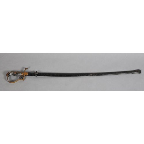 109 - A GERMAN OFFICERS CAVALRY SABRE BY PUMA, curved single edged blade with 3/4 length, fuller, signed t... 