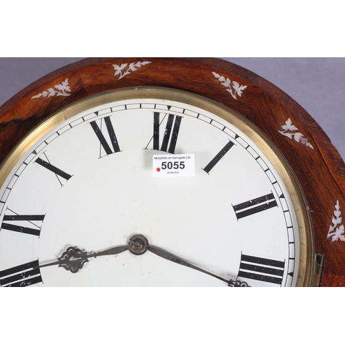 139 - A 19TH CENTURY FRENCH NAPOLEON III WALL CLOCK, white painted dial with black Roman numerals, 24-hour... 