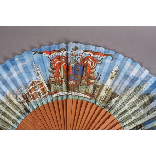 34 - The Worshipful Company of Fanmakers:  Two commemorative fans both bearing the Coat of Arms of  The C... 