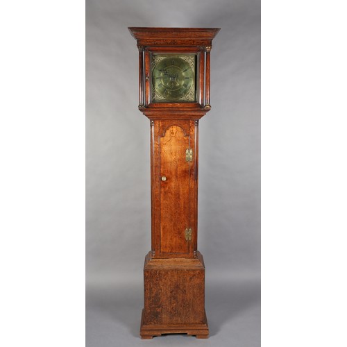 129 - A 19TH CENTURY OAK LONGCASE CLOCK BY WILLIAM SNOW SNR  (1736-1795) OF PATELEY BRIDGE, the 28cm brass... 