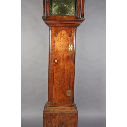 129 - A 19TH CENTURY OAK LONGCASE CLOCK BY WILLIAM SNOW SNR  (1736-1795) OF PATELEY BRIDGE, the 28cm brass... 