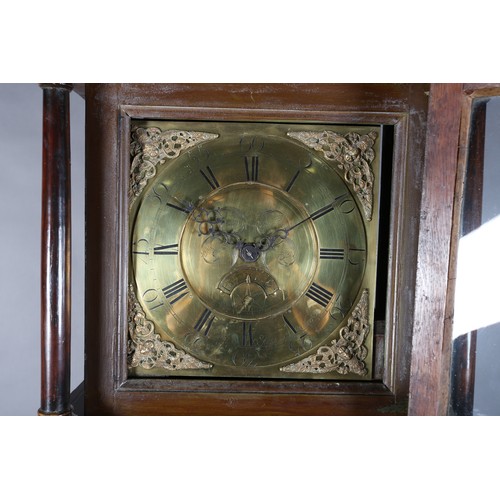 129 - A 19TH CENTURY OAK LONGCASE CLOCK BY WILLIAM SNOW SNR  (1736-1795) OF PATELEY BRIDGE, the 28cm brass... 