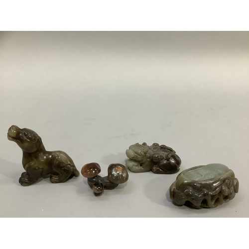 84 - Four agate carvings of natural and mythological depictions