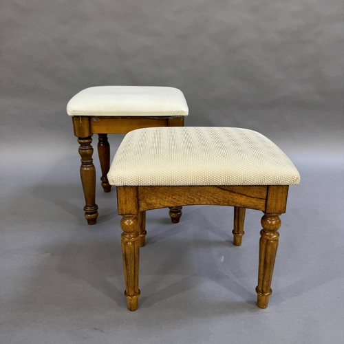 109 - Two upholstered top dressing stools, one by Frank Hudson and the other by Willis Gambler Ltd