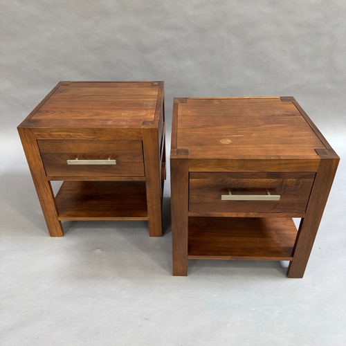 341 - A pair of Zucola bed side tables having single drawer above under tier, 52cm wide, 56cm high, 52cm d... 