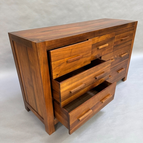 340 - A modern 'Maddison' seven drawer chest with walnut finish, three short drawers over two sets of  two... 