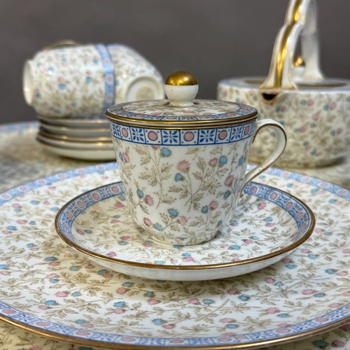 64 - A early 20th century Wedgwood bone china tea service and matching tray top table, the eleven sided c... 