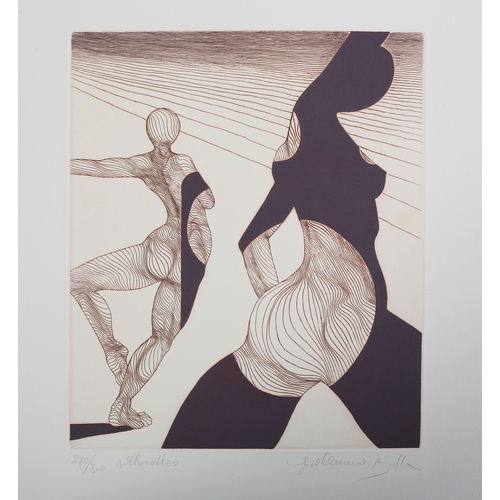 85 - Guillaume Azoulay (Morocco 1949), Silhouettes (1977), sepia tone etching, signed, titled and no.280/... 