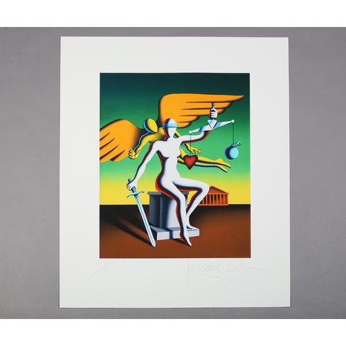 146 - Mark Kostabi (American, b.1960), The Heart of The Matter, giclée in colours, signed and dated 2020, ... 