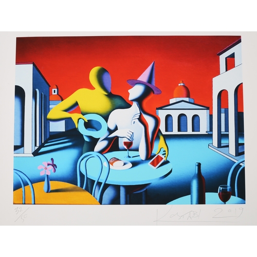 148 - Mark Kostabi (American b. 1960), Long Story Short, screenprint in colours, signed and dated 2019, no... 