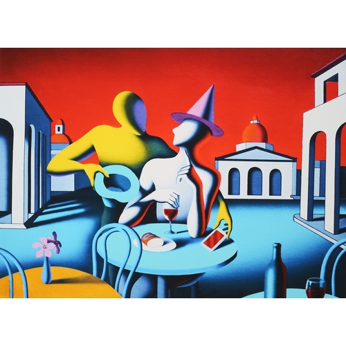 148 - Mark Kostabi (American b. 1960), Long Story Short, screenprint in colours, signed and dated 2019, no... 