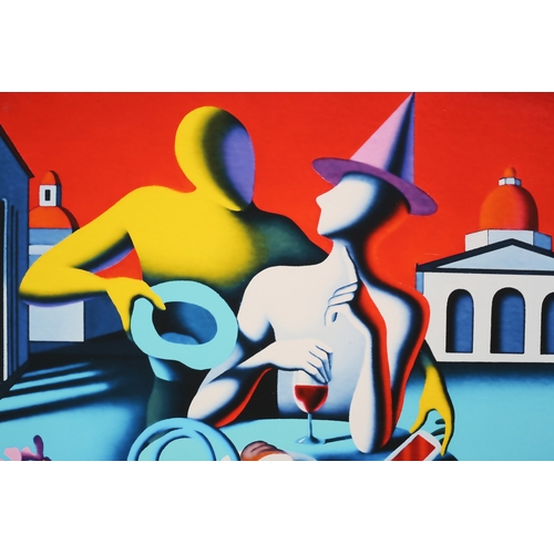 148 - Mark Kostabi (American b. 1960), Long Story Short, screenprint in colours, signed and dated 2019, no... 