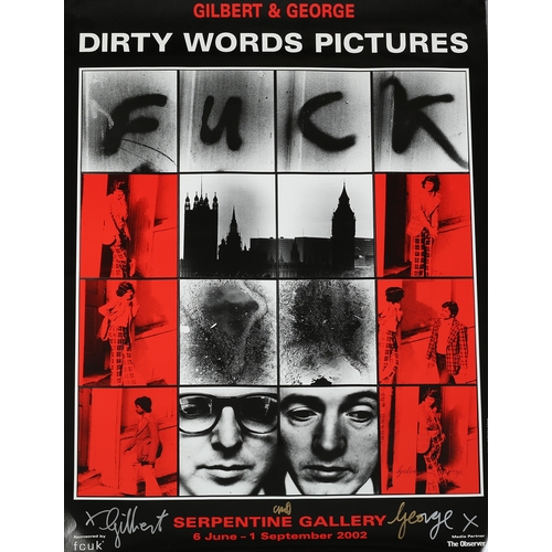 97 - ARR Gilbert and George (1942/43) Dirty Words Picture, Serpentine Gallery 2002, colour exhibition pos... 