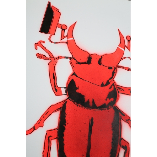 135 - ARR Pete Street aka Detest Petest (b1975), Beetle, serigraph in red and black, signed and dated 2009... 