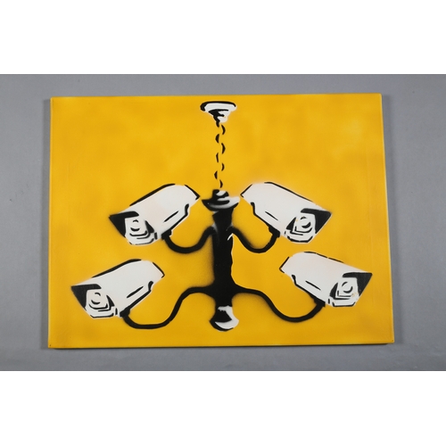 113 - ARR Maddy Dickerson (20/21st Century), Candelabra No.2 spray paint stencil on canvas, signed and no.... 