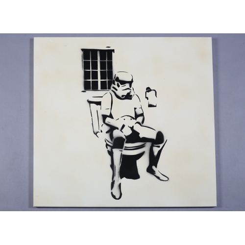 120 - ARR Teves (French 20/21st) Stormpooper, spray paint stencil on white signed, dated '09 and no.2/3 ve... 