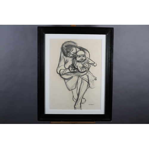 38 - ARR Derrick Greaves (1927-2002) Mother and Child, charcoal, signed and dated (19)56 to lower right 5... 