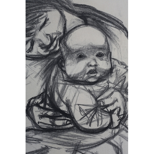 38 - ARR Derrick Greaves (1927-2002) Mother and Child, charcoal, signed and dated (19)56 to lower right 5... 