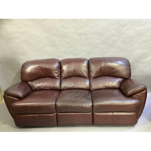 352 - A three seater Laz-Boy reclining sofa together with matching reclining chair, detachable backs