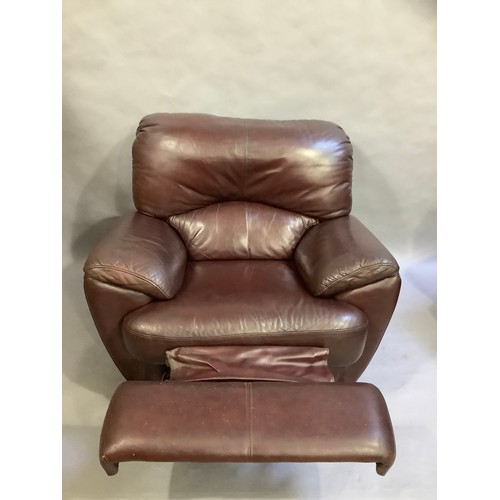 352 - A three seater Laz-Boy reclining sofa together with matching reclining chair, detachable backs