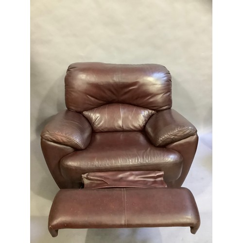 352 - A three seater Laz-Boy reclining sofa together with matching reclining chair, detachable backs